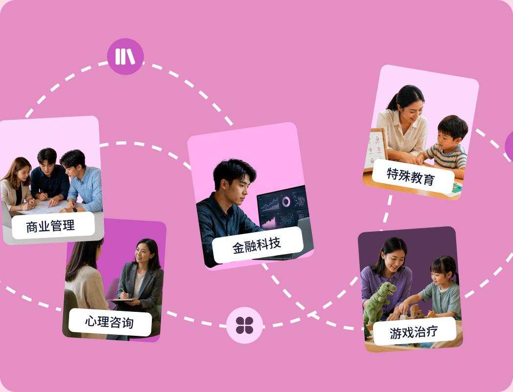 六大专业课程方向路径插画